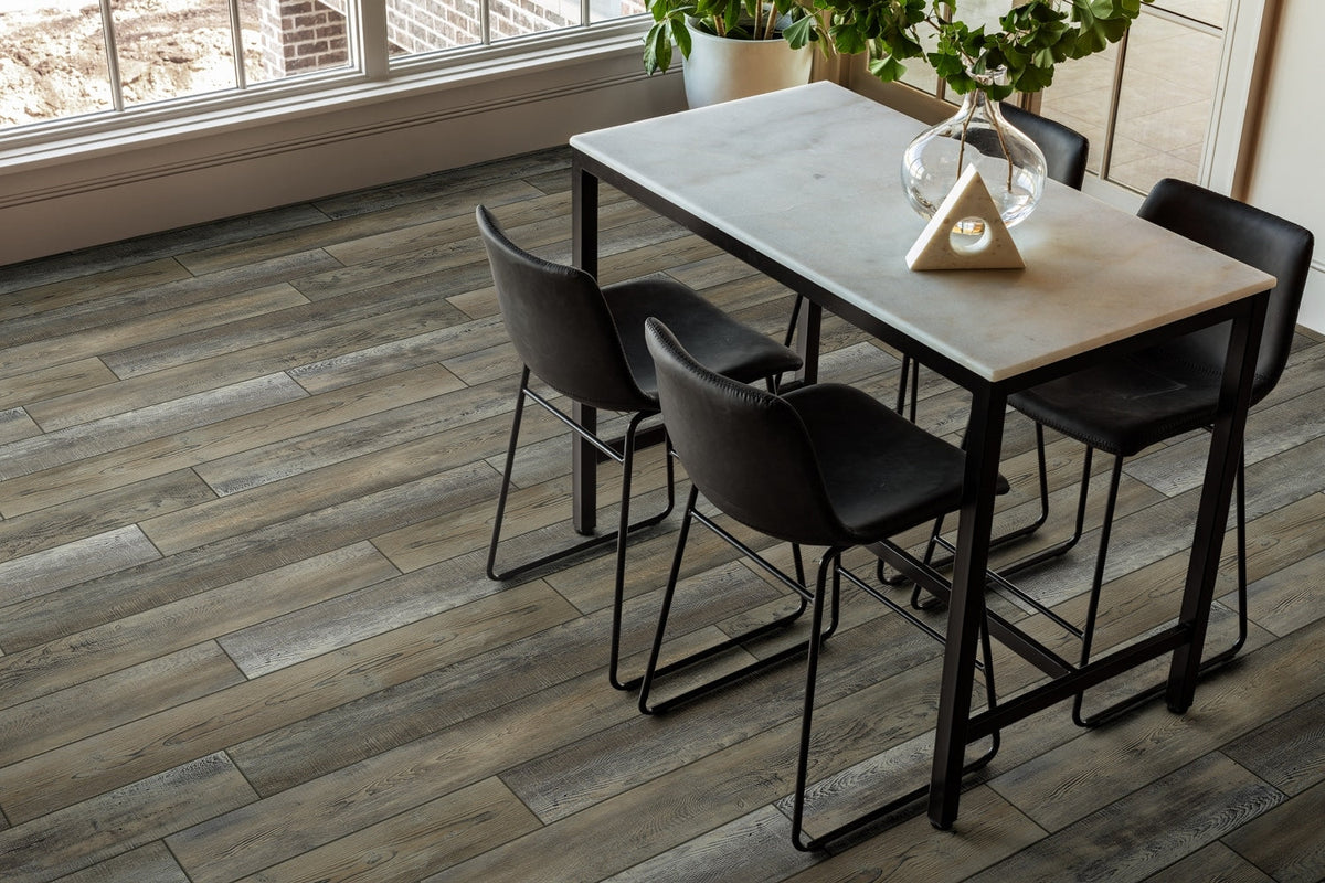 Shaw (Sample) Parallax HD Plus Timeless Gray Wood Look 20-mil Waterproof Interlocking or Glue Down Luxury Vinyl Plank