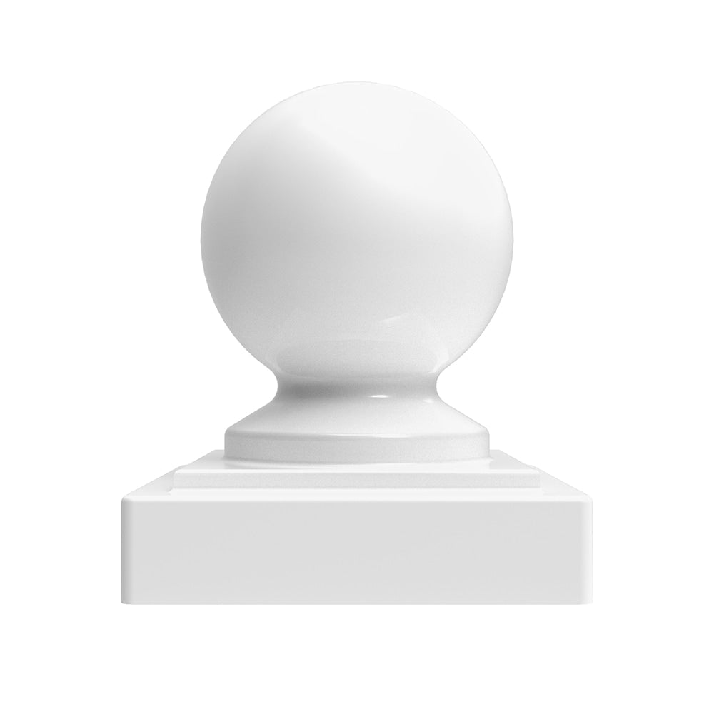 Freedom 4-in W x 4-in L White Decorative Metal Fence Post Cap- Fits Common Post Measurement: 4-in x 4-in