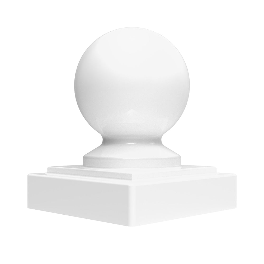 Freedom 4-in W x 4-in L White Decorative Metal Fence Post Cap- Fits Common Post Measurement: 4-in x 4-in