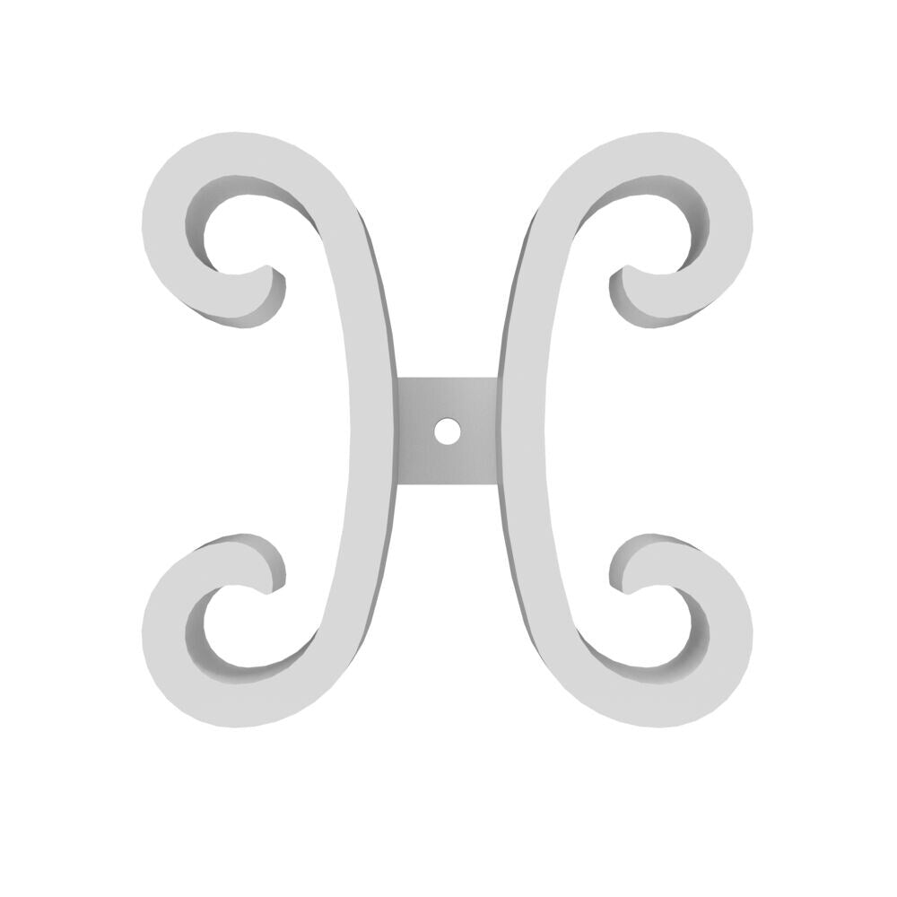 Freedom 0.8-in White Metal Butterfly Scroll For Metal Fence