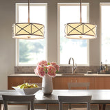 Kichler Edenbrook Brushed Nickel Modern/Contemporary Etched Glass Drum Pendant Light, 17-in