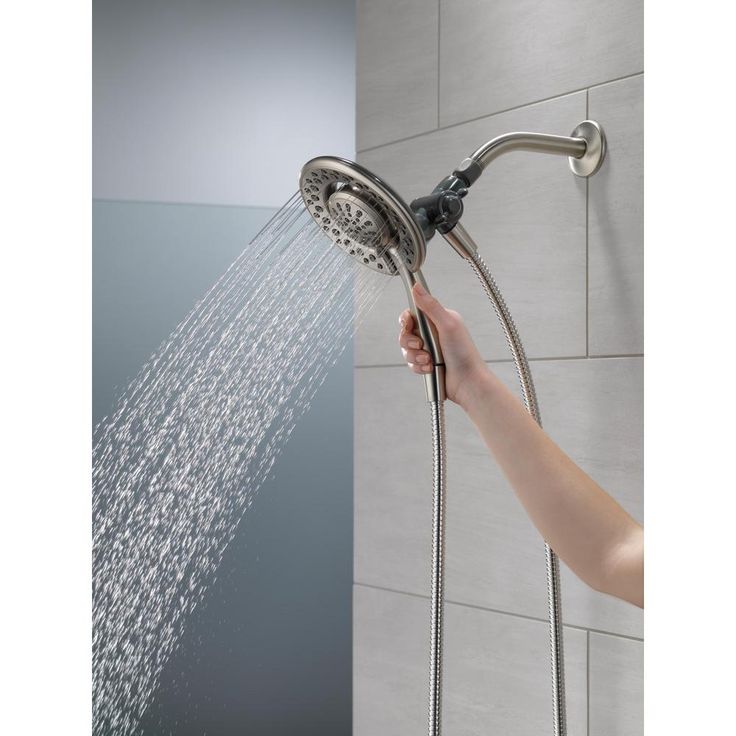 In2ition Two-in-One 4-Spray 6.1 in. Dual Wall Mount Fixed and Handheld Shower Head in Brushed Nickel