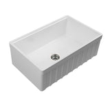 Yorkshire Farmhouse Fireclay 33 in. Single Bowl Kitchen Sink with Cutting-Board, Grid and Strainer in White