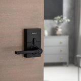 917 SmartCode Matte Black Contemporary Electronic Single-Cylinder Halifax Door Lever Featuring SmartKey Security - Super Arbor