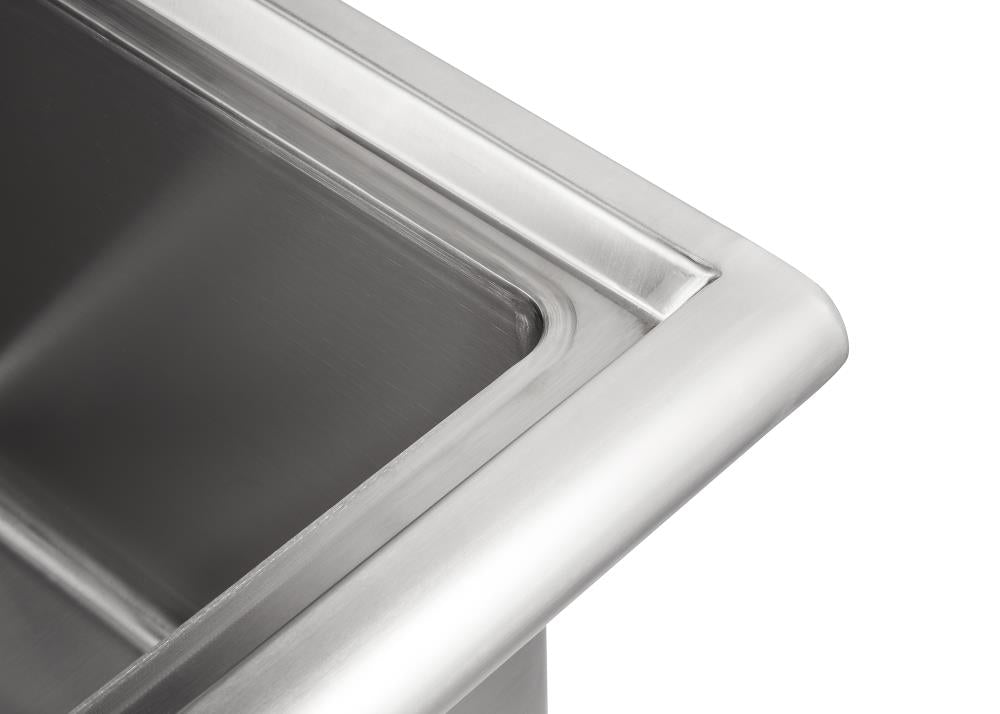 TRINITY NSF Certified 24-in Stainless Steel Freestanding Utility Tub with Faucet