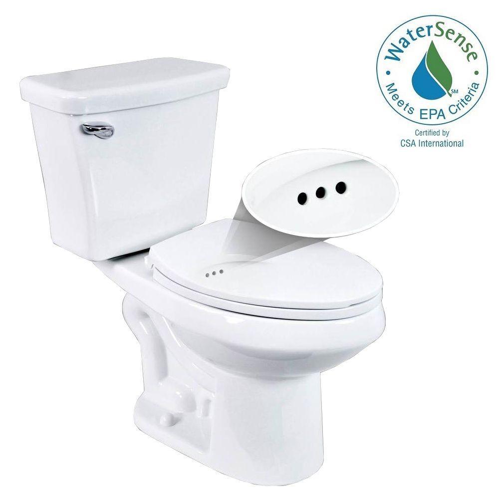 2-pc. 1.28 GPF Single Flush Elongated Toilet with Patented Overflow Protection Technology in White with Seat - Super Arbor
