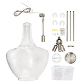 Kichler Everly 3-Light Brushed Nickel Transitional Seeded Glass Teardrop Led, Medium Hanging Pendant Light