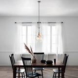 Kichler Everly 3-Light Brushed Nickel Transitional Seeded Glass Teardrop Led, Medium Hanging Pendant Light