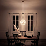 Kichler Everly 3-Light Brushed Nickel Transitional Seeded Glass Teardrop Led, Medium Hanging Pendant Light