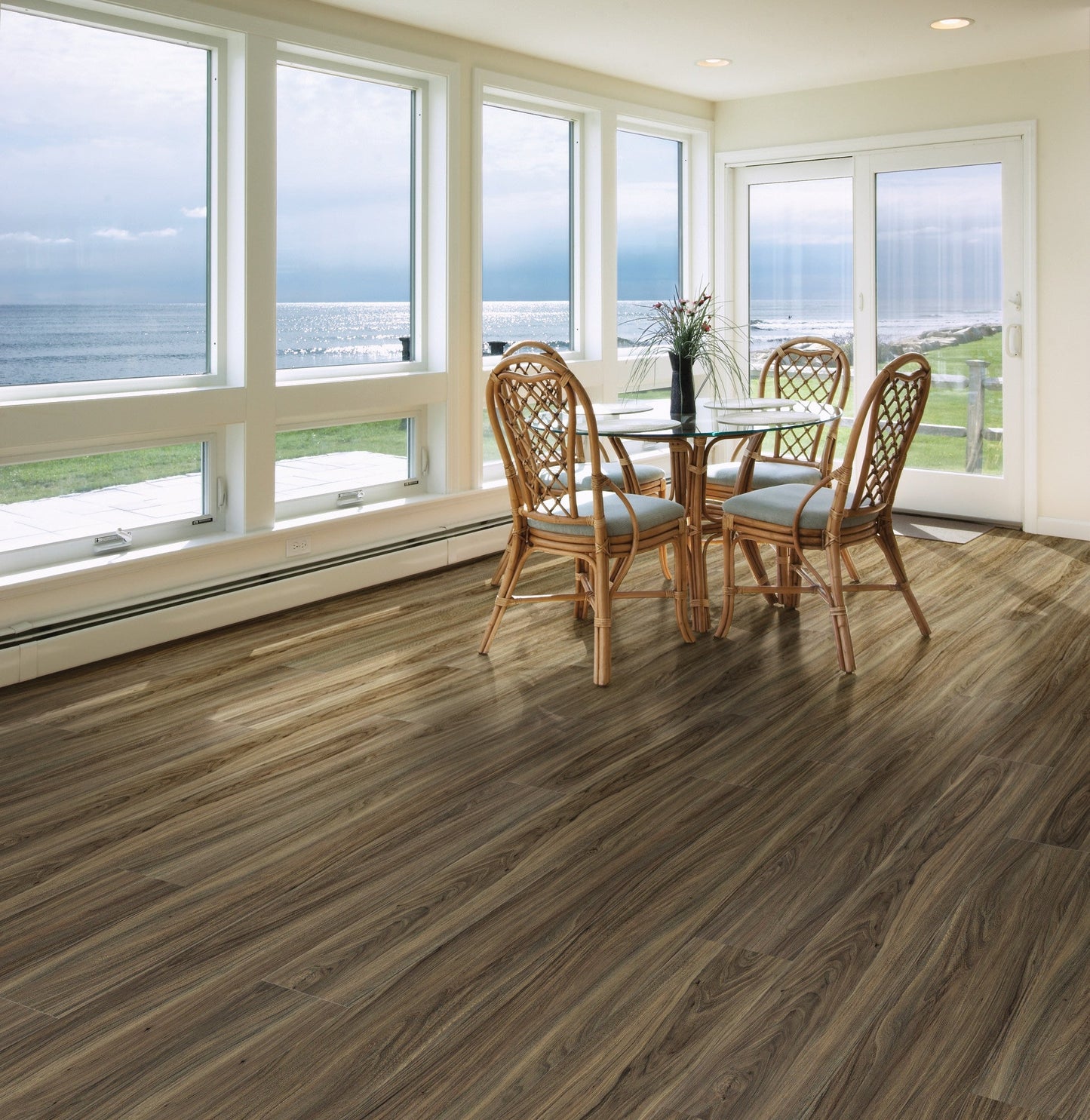 Shaw Newcastle Chateau Walnut 7-in Wide x 4-4/5-mm Thick Waterproof Interlocking Luxury Vinyl Plank Flooring (18.68-sq ft)