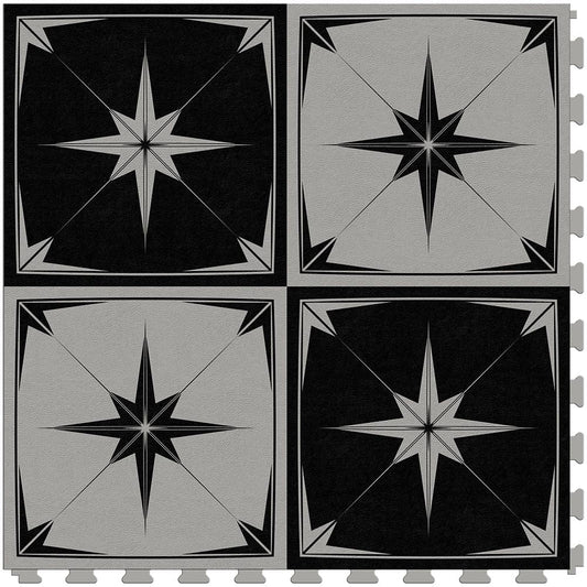 Perfection Floor Tile Geo Collection Astral Gray/Satin 20-in x 20-in Water-Resistant Interlocking Luxury Vinyl Tile Flooring (16.7-sq ft/Carton)