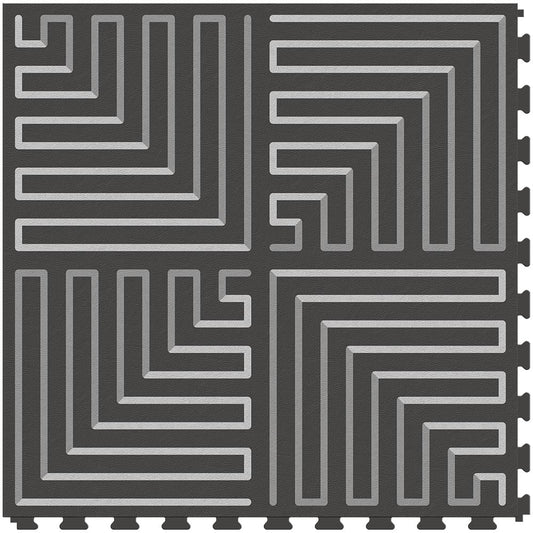 Perfection Floor Tile Geo Collection Deco Zag/Satin 20-in x 20-in Water-Resistant Interlocking Luxury Vinyl Tile Flooring, 16.7-sq ft/carton