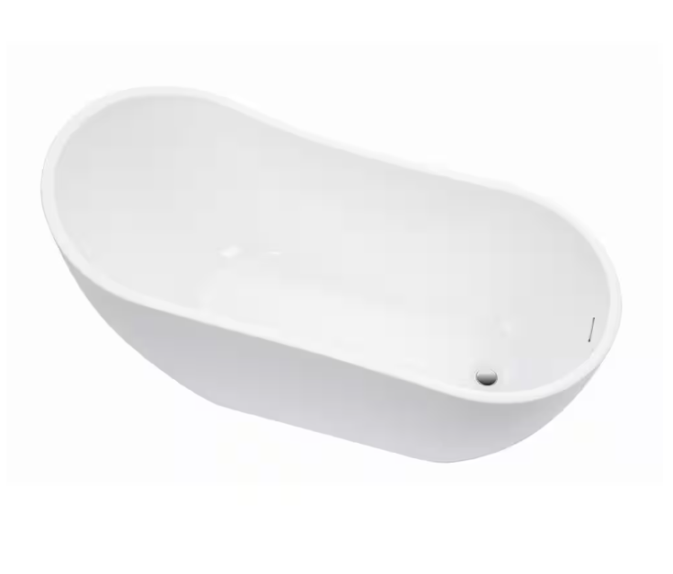 Vanity Art Poitiers 67 in. Acrylic Flatbottom Left Bathtub in White