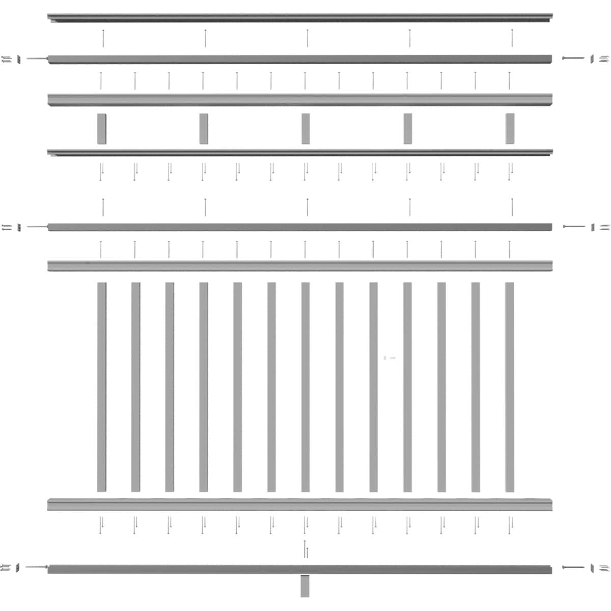 INTEX Providence Three Line Level Rail Kit with Reinforcements 6-ft x 42-in White PVC Deck Rail Kit