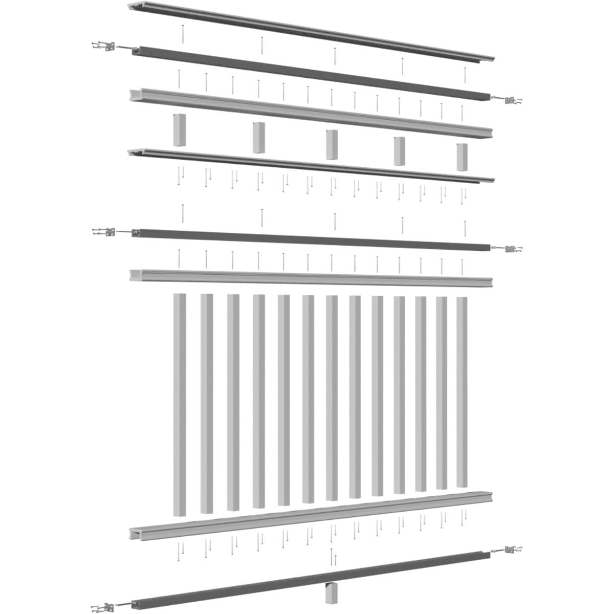 INTEX Providence Three Line Level Rail Kit with Reinforcements 6-ft x 42-in White PVC Deck Rail Kit
