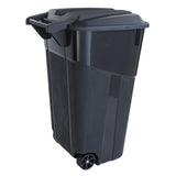 Blue Hawk 32-Gallon Black Plastic Wheeled Trash Can with Lid