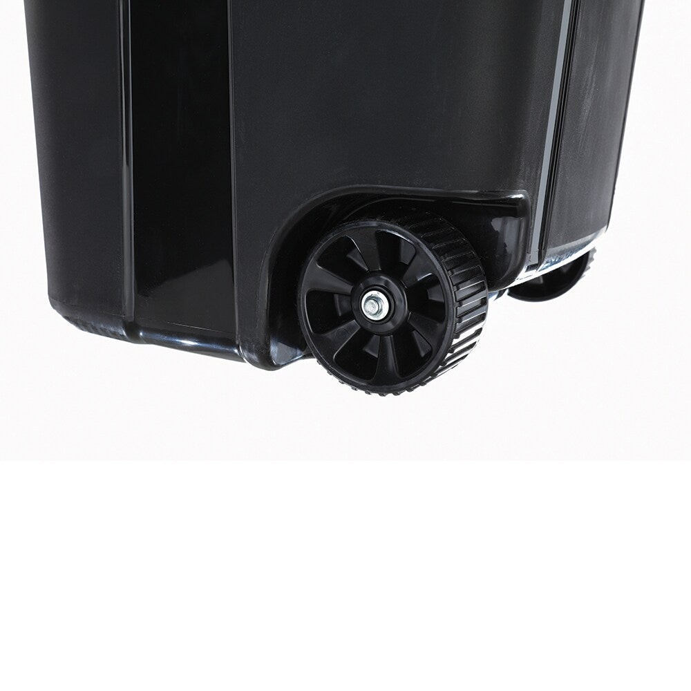 Blue Hawk 32-Gallon Black Plastic Wheeled Trash Can with Lid