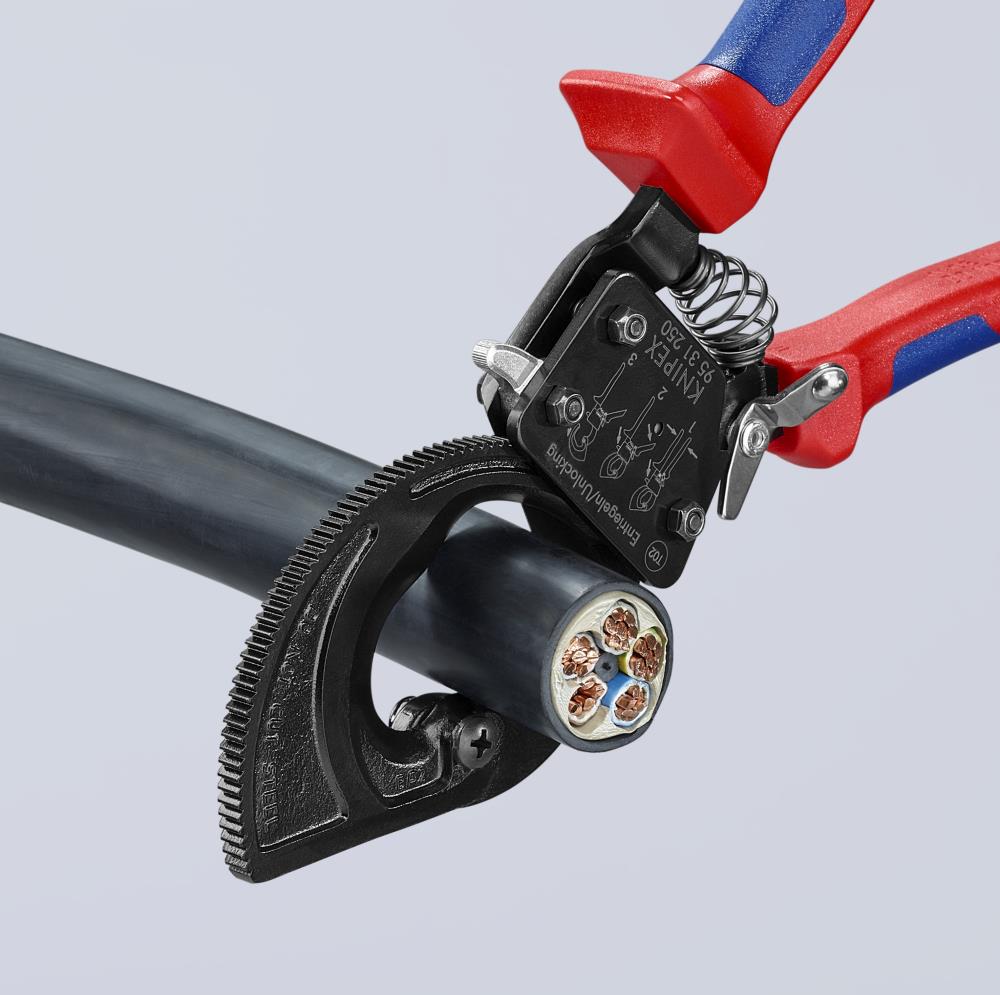 KNIPEX 10-in Ratcheting Cable Cutting Pliers, Chrome Vanadium Steel Blades