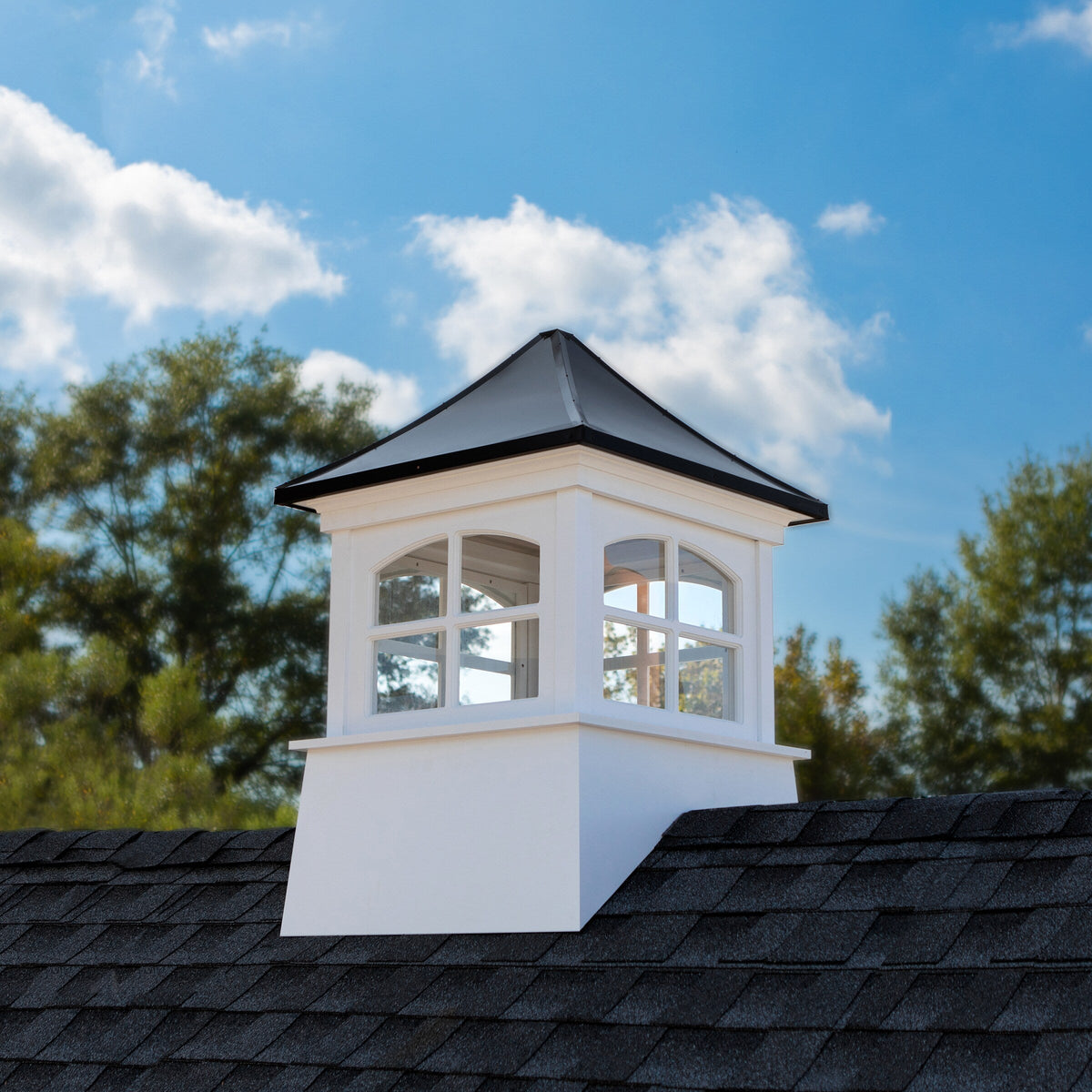 Good Directions Cupola, 22-in x 29-in, Black Aluminum Roof, White Vinyl Body