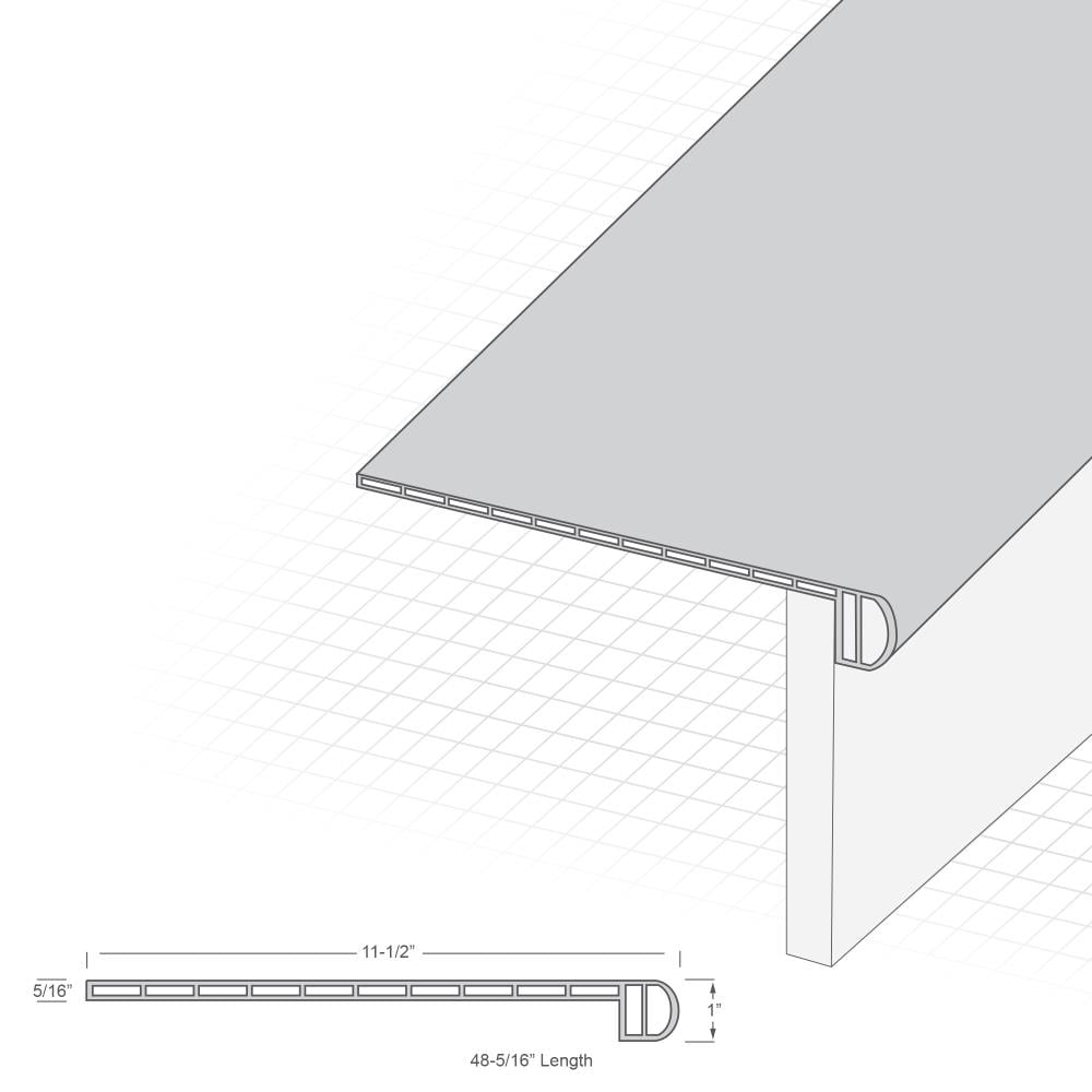 Cali Bamboo Gray Ash Vinyl Stair Tread — Classic, 11.5 in x 48.03 in