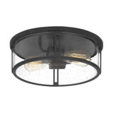 Quoizel Harbor 12.91-in Matte Black Transitional Incandescent Flush Mount Light