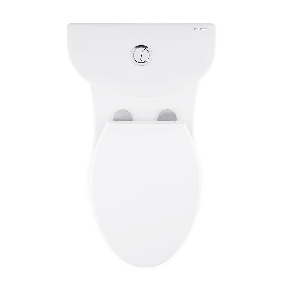Sublime 1-Piece 0.8/1.28 GPF Dual Flush Elongated Toilet in White - Super Arbor