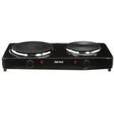 2-Burner 7.5 in. Black Diecast Hot Plate with Temperature Control
