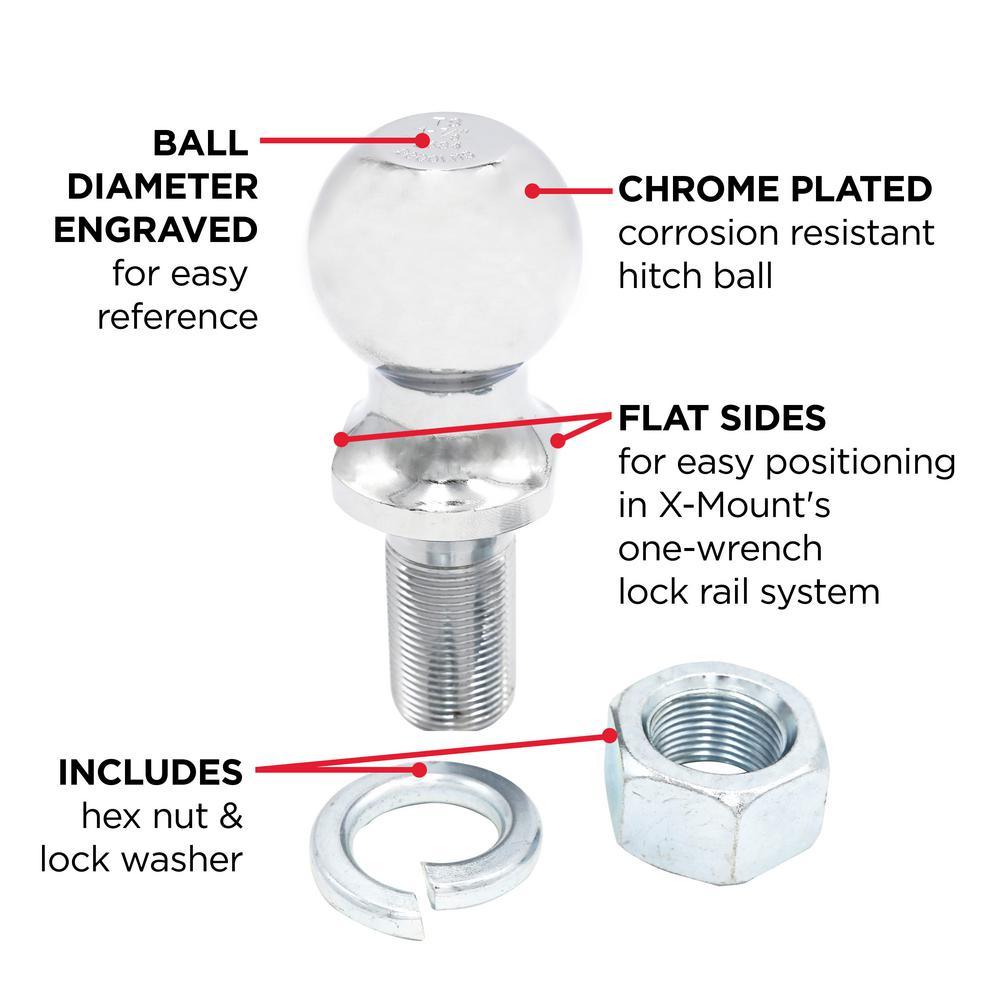 TowSmart 1-7/8 in. Chrome Hitch Ball - Super Arbor