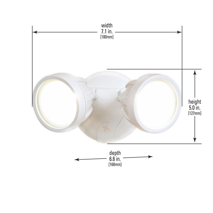 Twin-Head White Integrated LED Outdoor Security Round LED Flood Light