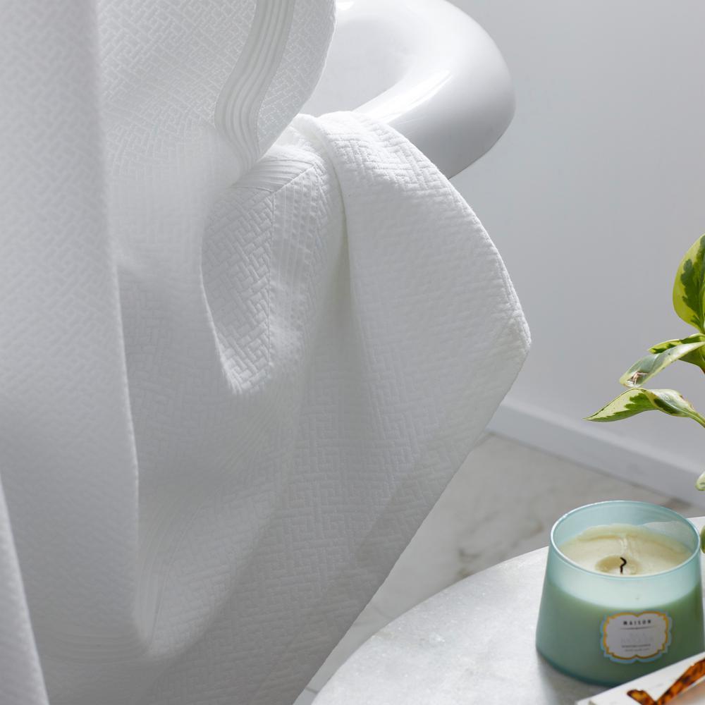 Pawling 72 in. White Solid Cotton Standard Shower Curtain - Super Arbor