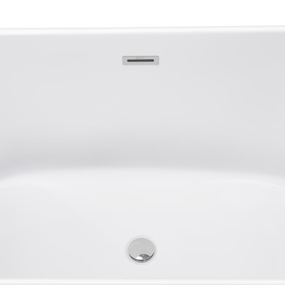 67 in. Acrylic Double Ended Flatbottom Non-Whirlpool Bathtub in Reddish Brown - Super Arbor