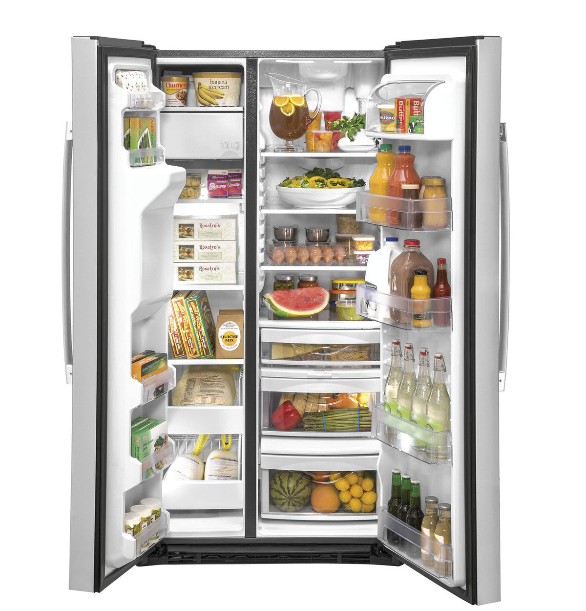 GE 21.8 cu. ft. Side-by-Side Refrigerator, Fingerprint Resistant Stainless Steel, Counter-Depth (GZS22IYNFS)