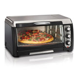6 Slice Easy Clean Black Toaster Oven with Convection