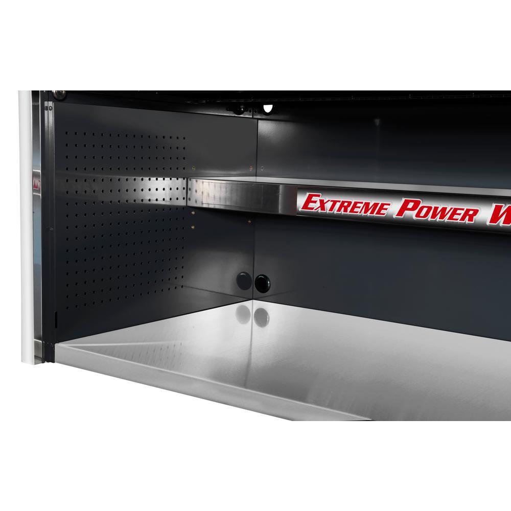 72 in. Power Workstation Professional Hutch with Stainless Steel Shelf and Work Surface in Black - Super Arbor