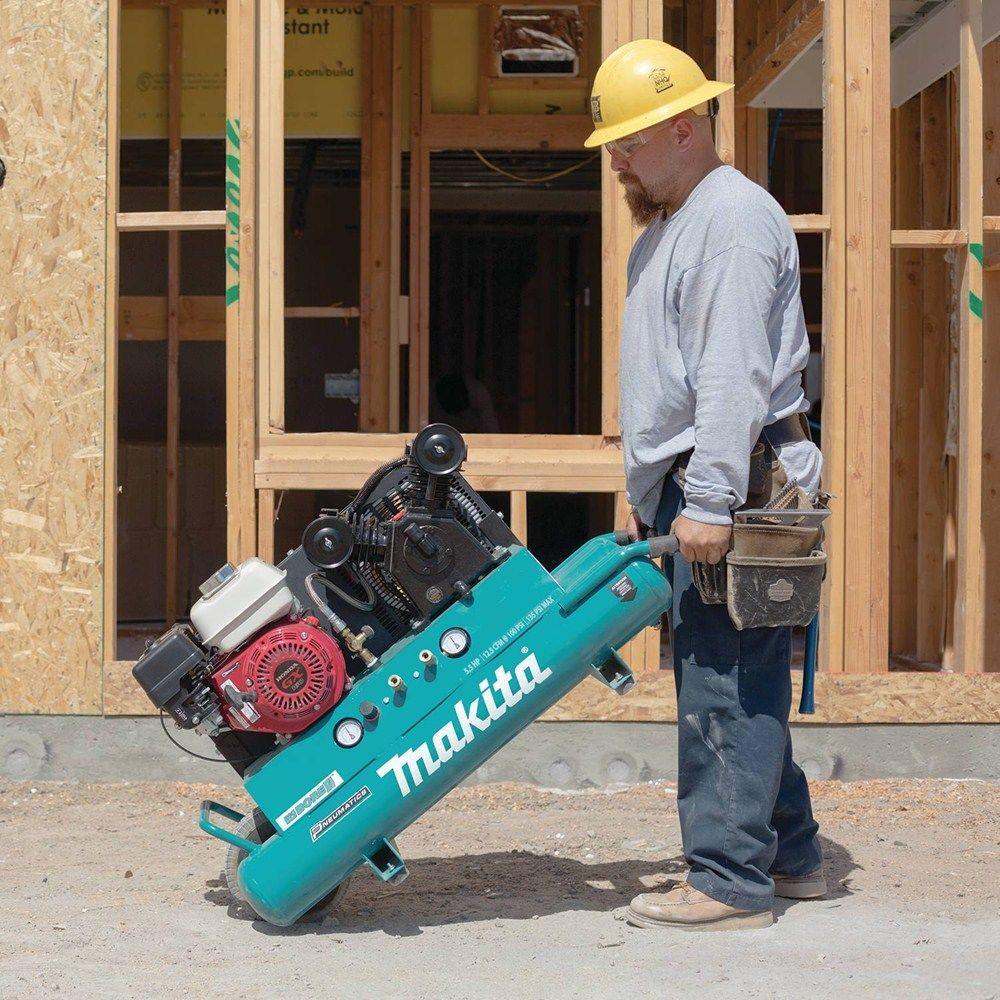 10 Gal. 5.5 HP Portable Gas-Powered Twin Stack Air Compressor - Super Arbor