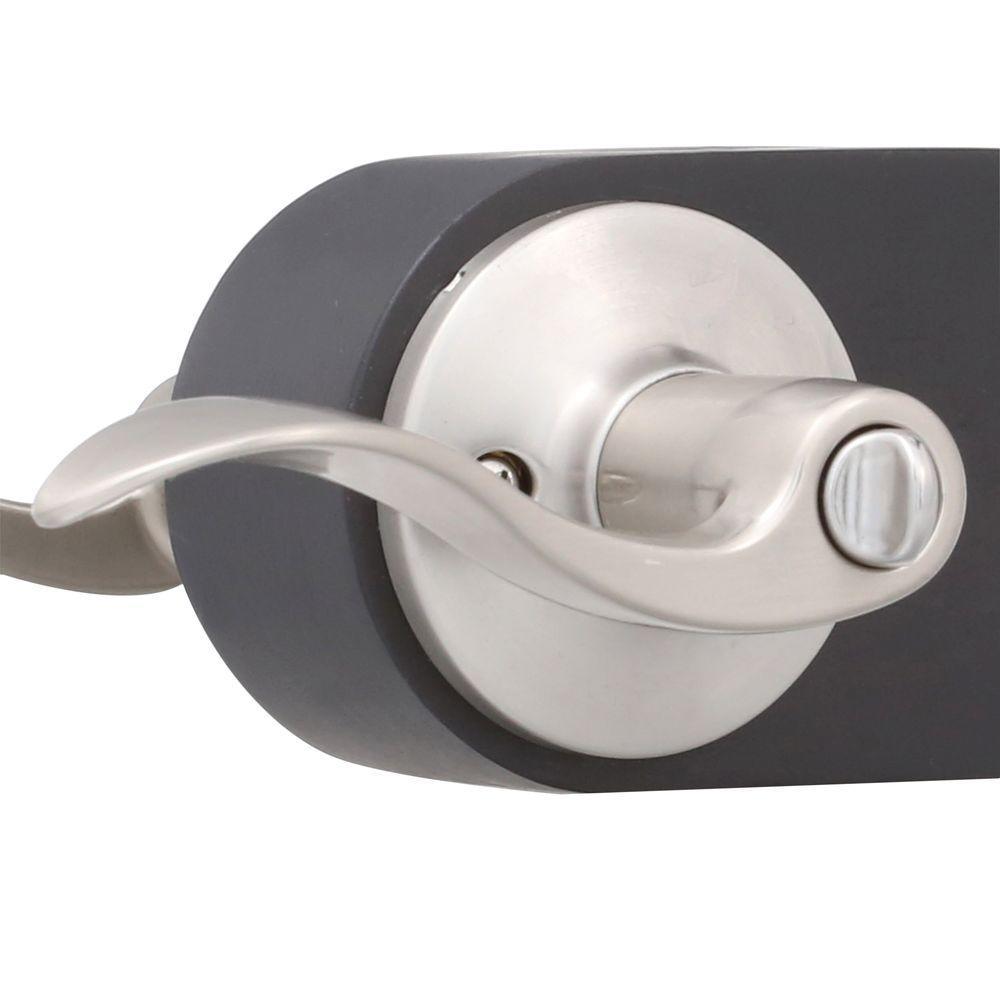 Satin Nickel Privacy Bed/Bath Door Lever Set - Super Arbor