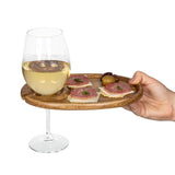 9 in. x 6 in. x 0.5 in. Acacia Wood Wine & Appetizer Plates (Set of 4)