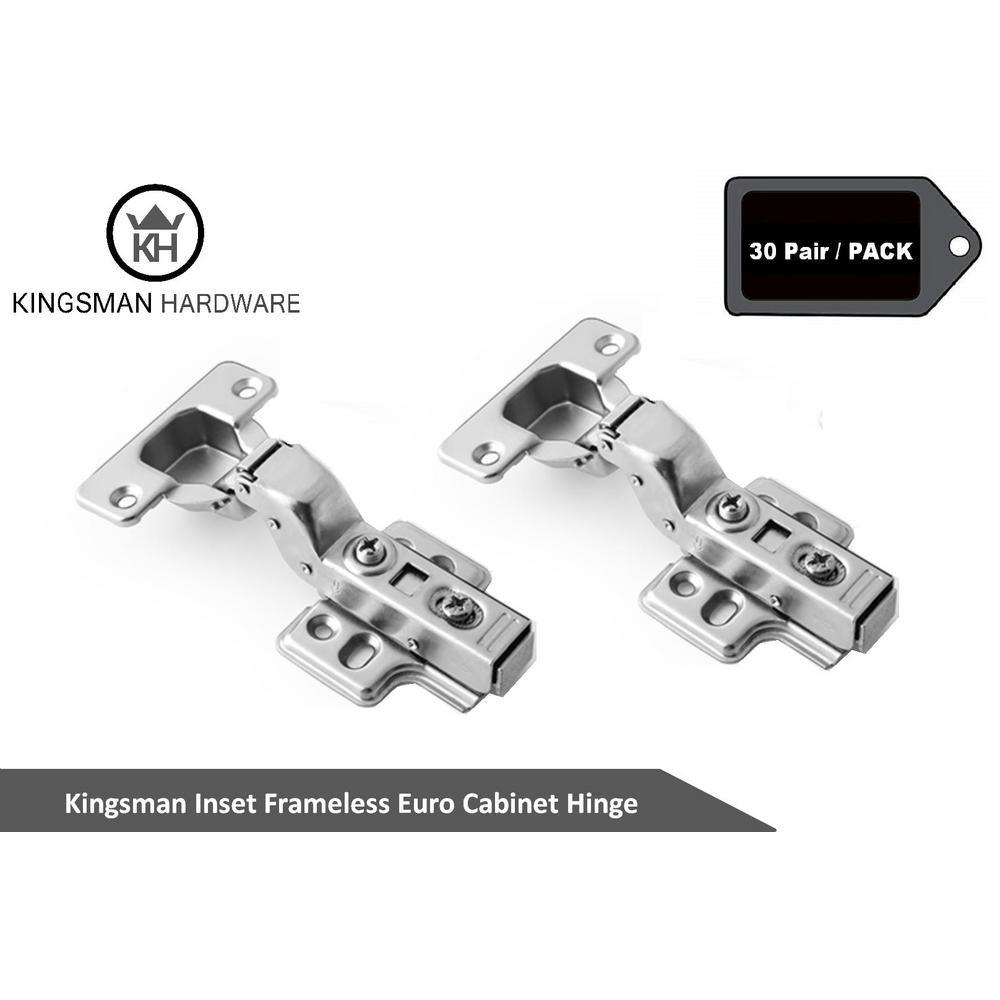 Concealed (35 mm) 110-Degree Clip-On Frameless Inset Cabinet Hinge (30-Pair) - Super Arbor