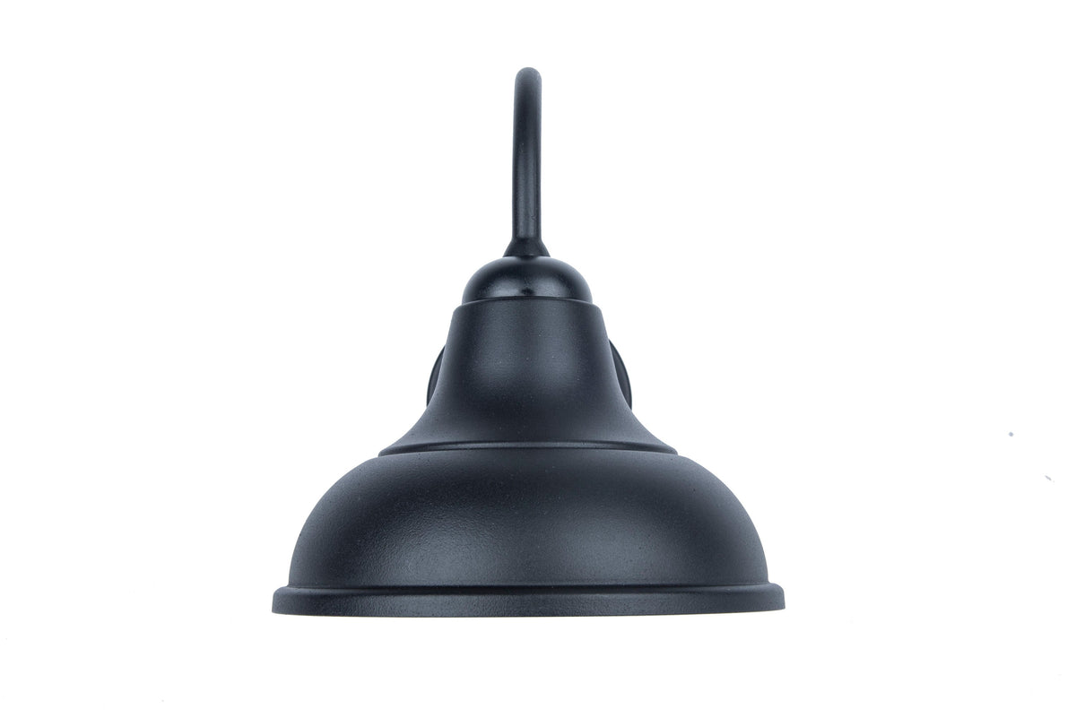 Project Source Barn Light 2-Pack 9.45-in H Matte Black Hardwired Outdoor Wall Light, Medium Base (E-26)
