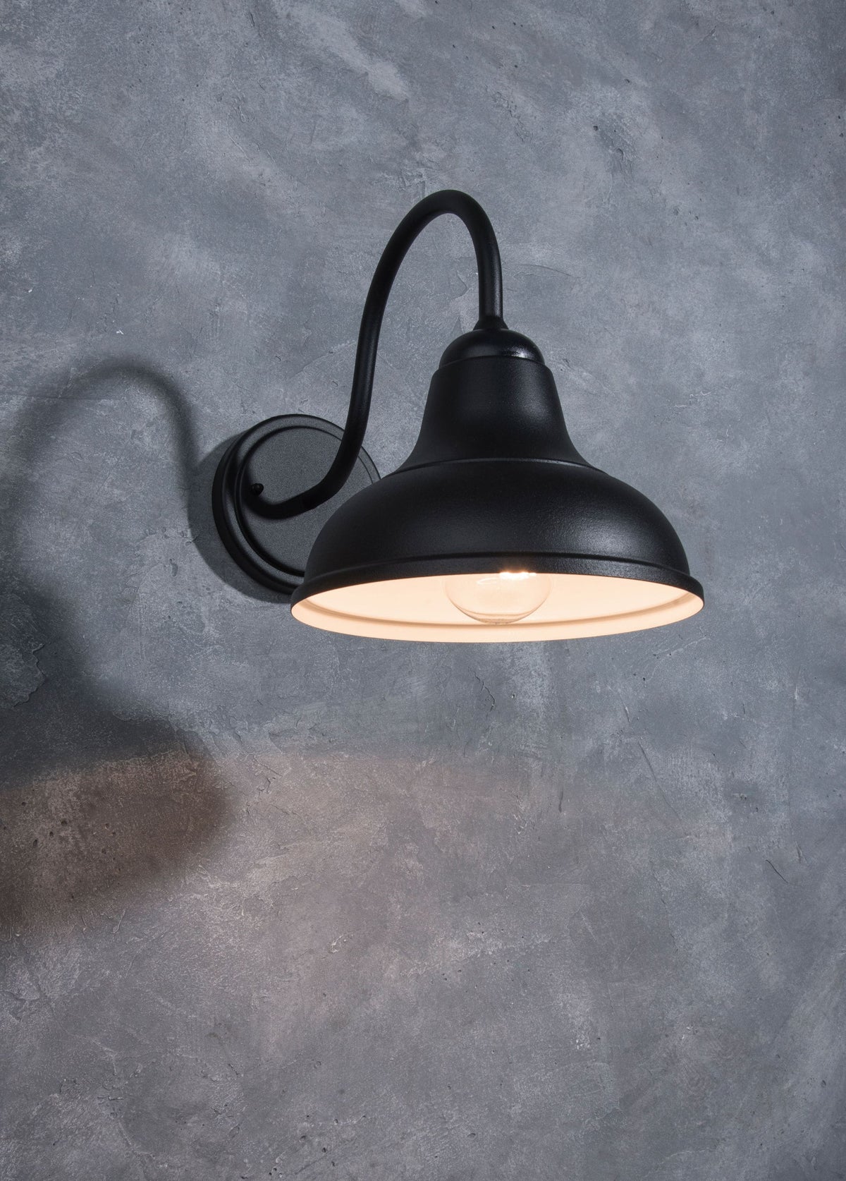 Project Source Barn Light 2-Pack 9.45-in H Matte Black Hardwired Outdoor Wall Light, Medium Base (E-26)