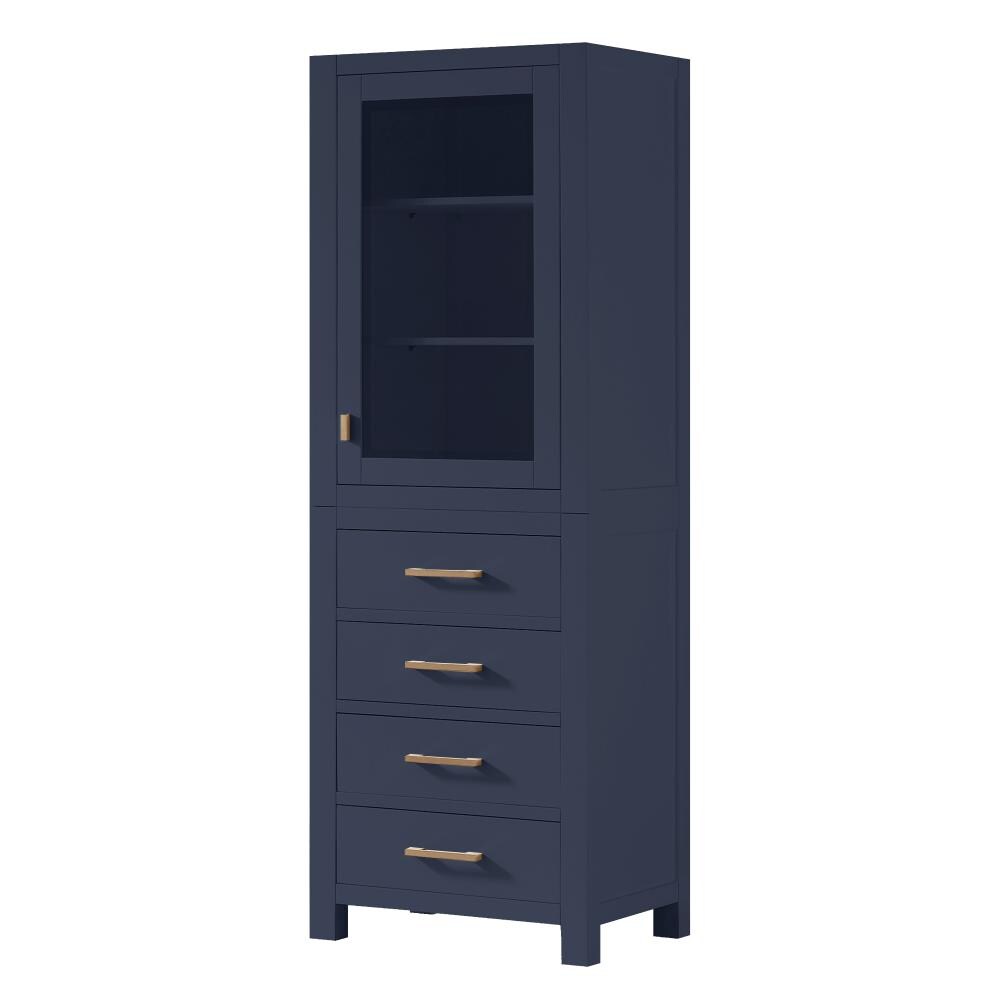Avanity Modero 24-in x 71-in x 20-in Navy Blue Wood Freestanding Soft Close Linen Cabinet