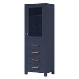 Avanity Modero 24-in x 71-in x 20-in Navy Blue Wood Freestanding Soft Close Linen Cabinet