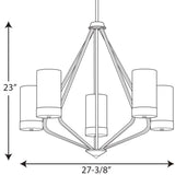 Progress Lighting Elevate 5-Light Brushed Bronze Mid-century Chandelier