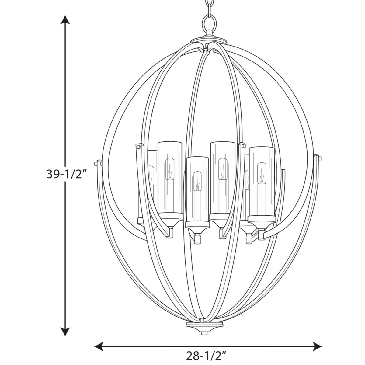 Progress Lighting Evoke 6-Light Polished Nickel Transitional Chandelier