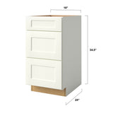 allen + roth Aveley 18-in W x 34.5-in H x 24-in D Linen 3-Drawer Base Fully Assembled Cabinet (Flat Panel Style)