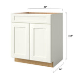 allen + roth Aveley 30-in W x 34.5-in H x 24-in D Linen 1-Drawer Base Fully Assembled Cabinet (Flat Panel Shaker Style)
