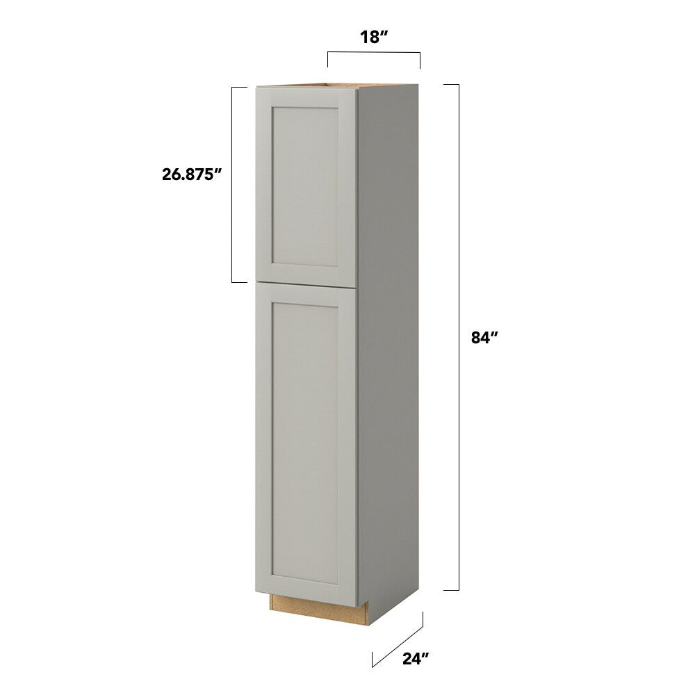 allen + roth Stonewall 18-in W x 84-in H x 24-in D Stone Pantry Fully Assembled Cabinet (Flat Panel Shaker Door Style)