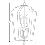 Progress Lighting Gather 6-Light Antique Bronze Traditional Geometric Medium Hanging Pendant Light