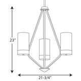 Progress Lighting Elevate 3-Light Matte Black Modern/Contemporary Chandelier