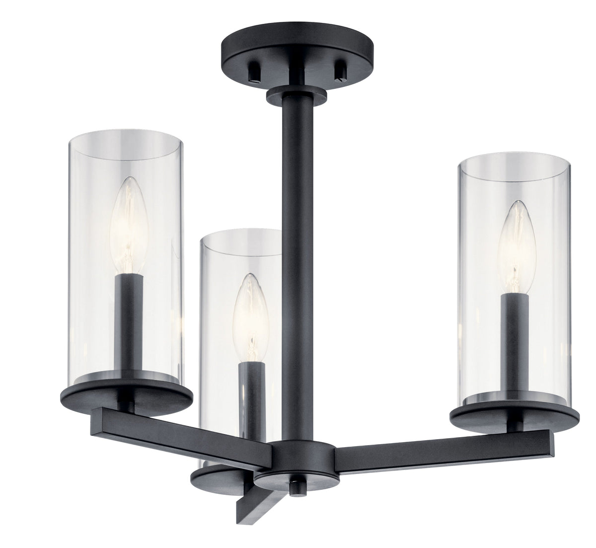 Kichler Crosby 3-Light Black Modern/Contemporary Chandelier